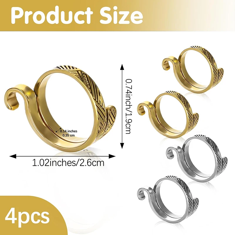 Adjustable Crochet Tension Ring, Beginner Knitting Crochet Hook Ring, Yarn Guide Finger Holders Thimbles Winder Sewing Tools - Image 2