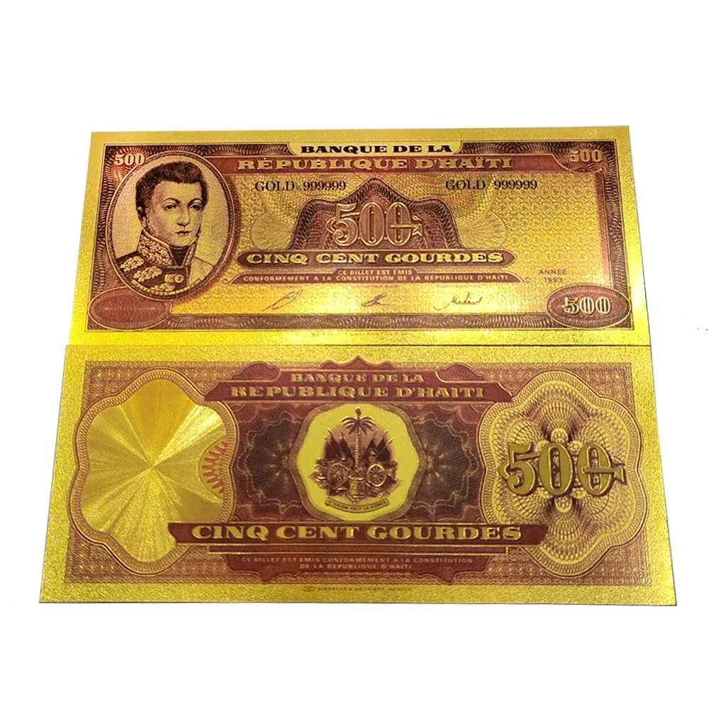 2024  colorful banque de la New Style gold foil banknotes cinq cent gourdes dedicate Commemorative collection money 500 Dollars