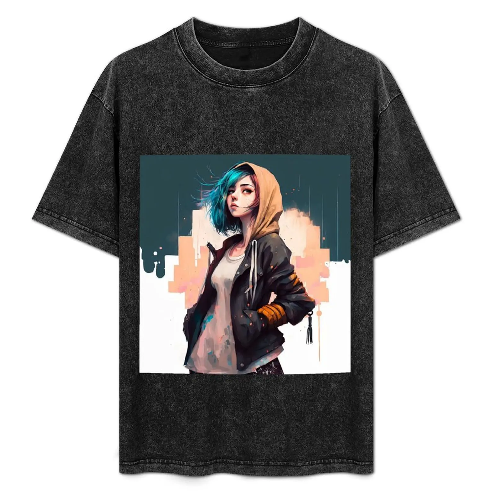 

Cool anime girl T-Shirt Daily Wear Plain Short Sleeve Shirt
