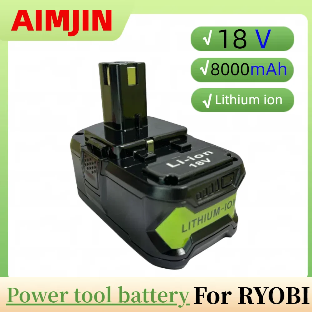 18V 8000mAh Li-Ion Battery For Ryobi High Quality Cordless Power Tool BPL1820 P108 P109 P106 P105 P104 P103 RB18L50 RB18L40