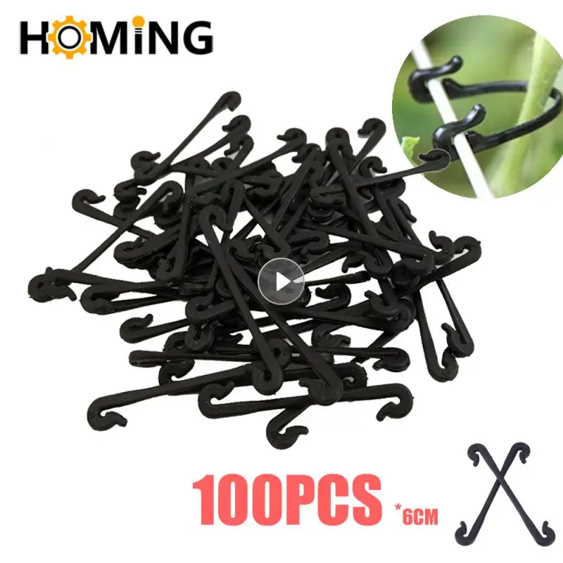 100Pcs Garden Plants Fixed Clips Buckles Tomato Vegetable Grafting Clips Grape Support Vine Clips Plastic Fixed Buckle Hooks