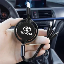 Cavo USB 3 in 1 per auto tipo C cavo di ricarica rapida Micro USB per Toyota Corolla Rav4 Auris Camry Yaris CHR avensis accessori per auto