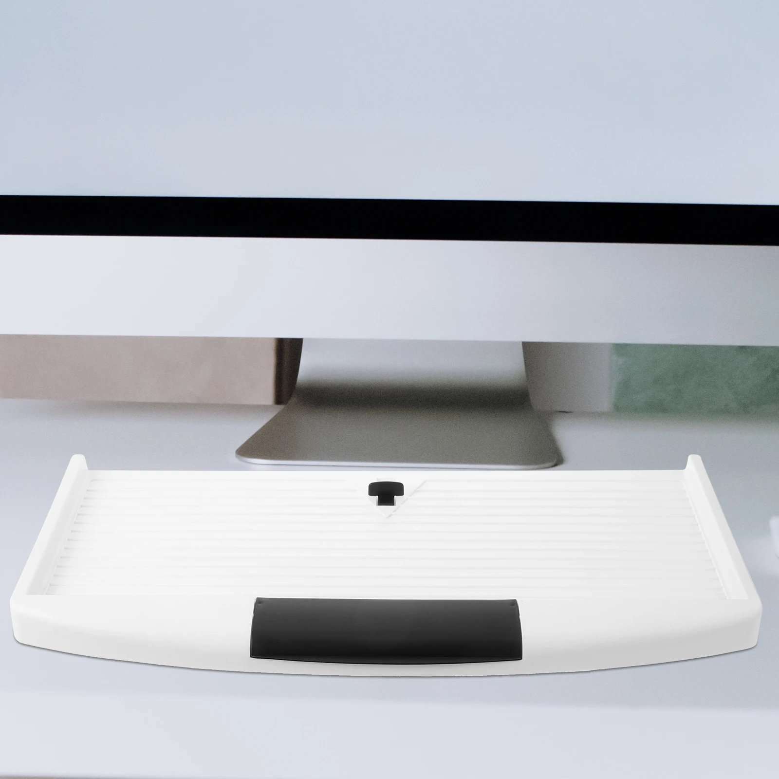 

Keyboard Tray under Desk Slide out Storage Abs Plastic Sturdy Wear Resistance Lightweight Ergonomic Easy Install notebook