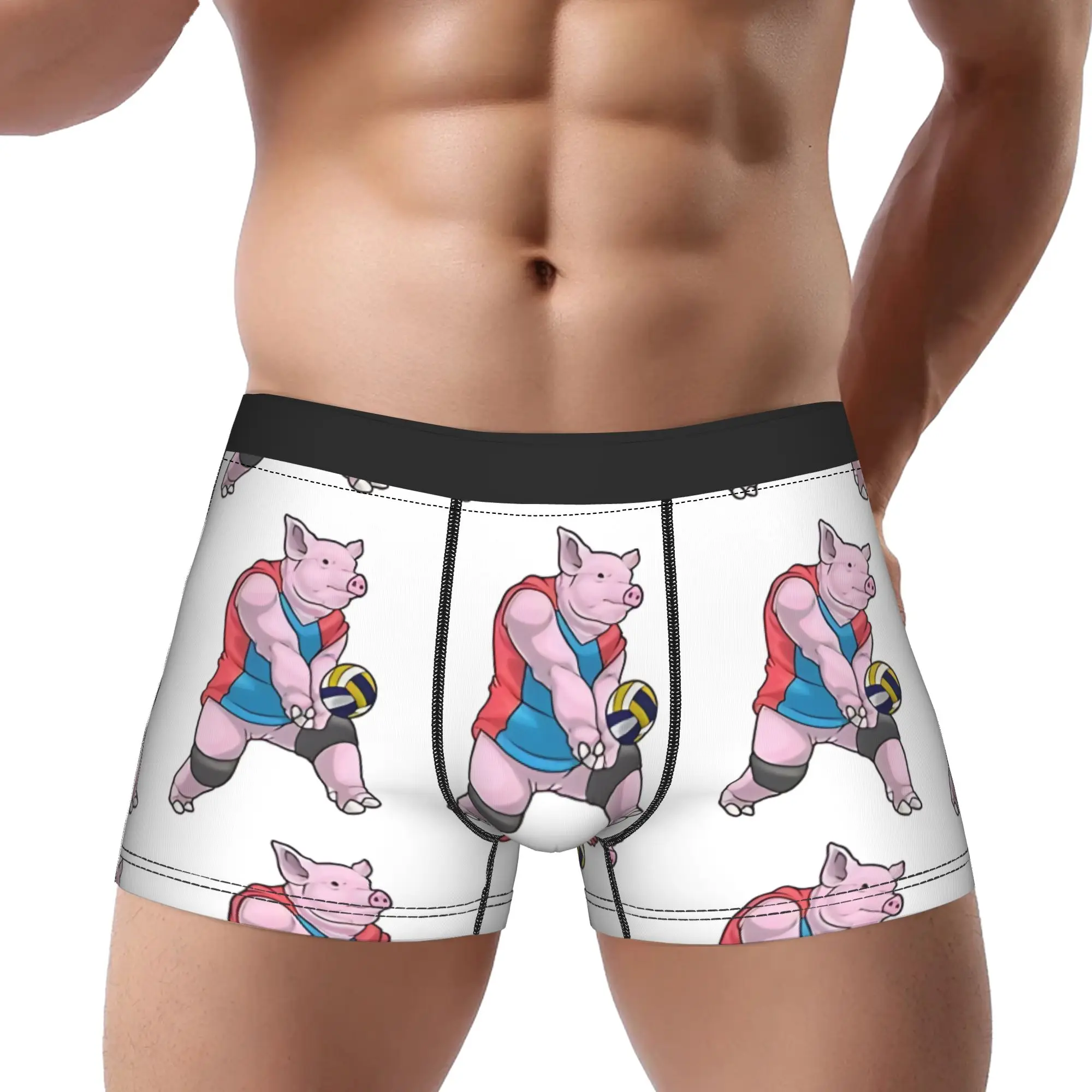 

Мужские трусы-боксеры Pig Volleyball Player Volleyball 1, удобные шорты для мужчин