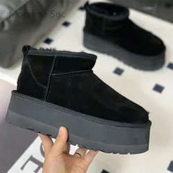 Chunky Platform Snow Boots for Women Fur Plush Keep Warm Winter Boots Casual Cotton Shoes Women's Ankle Boots 2023 Winter New