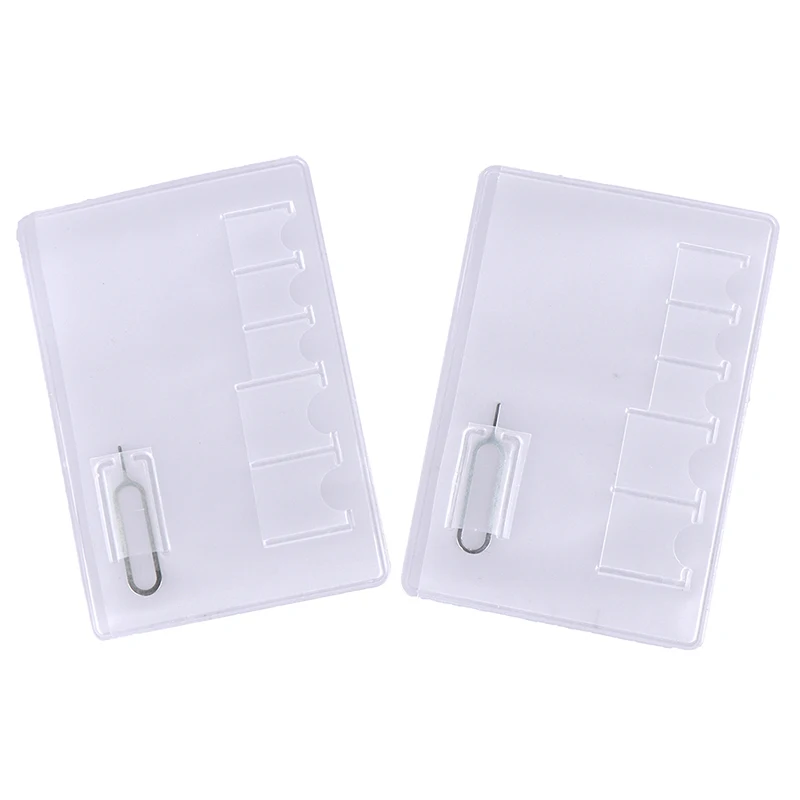 5Pcs Universal Transparent Memory Card 6 Sim Card Holder Case Portable Protector