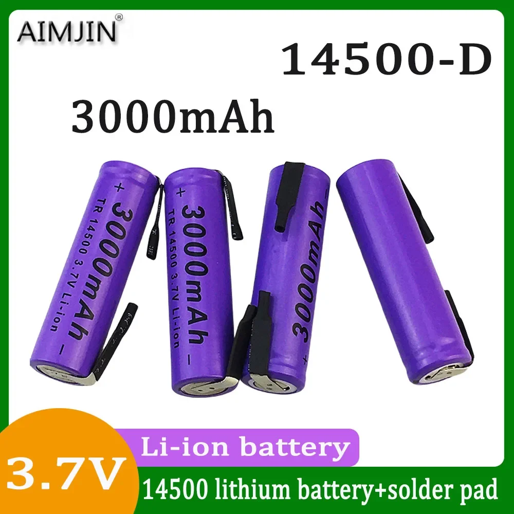 

14500 NEW 3.7V Li-ion Battery 3000mAh Rechargeable Batteries Welding Nickel Sheet Battery For Torch Led Flashlight Toys