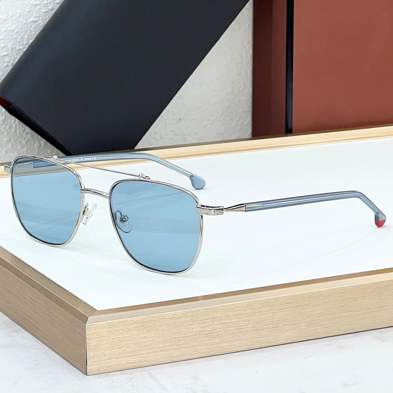 

INS 0302 Doub Bridge Alloy Square Sunglasses Men and Women Handmade High Quality Brand Designer UV400 Outdoor Trendy Eyeglasses