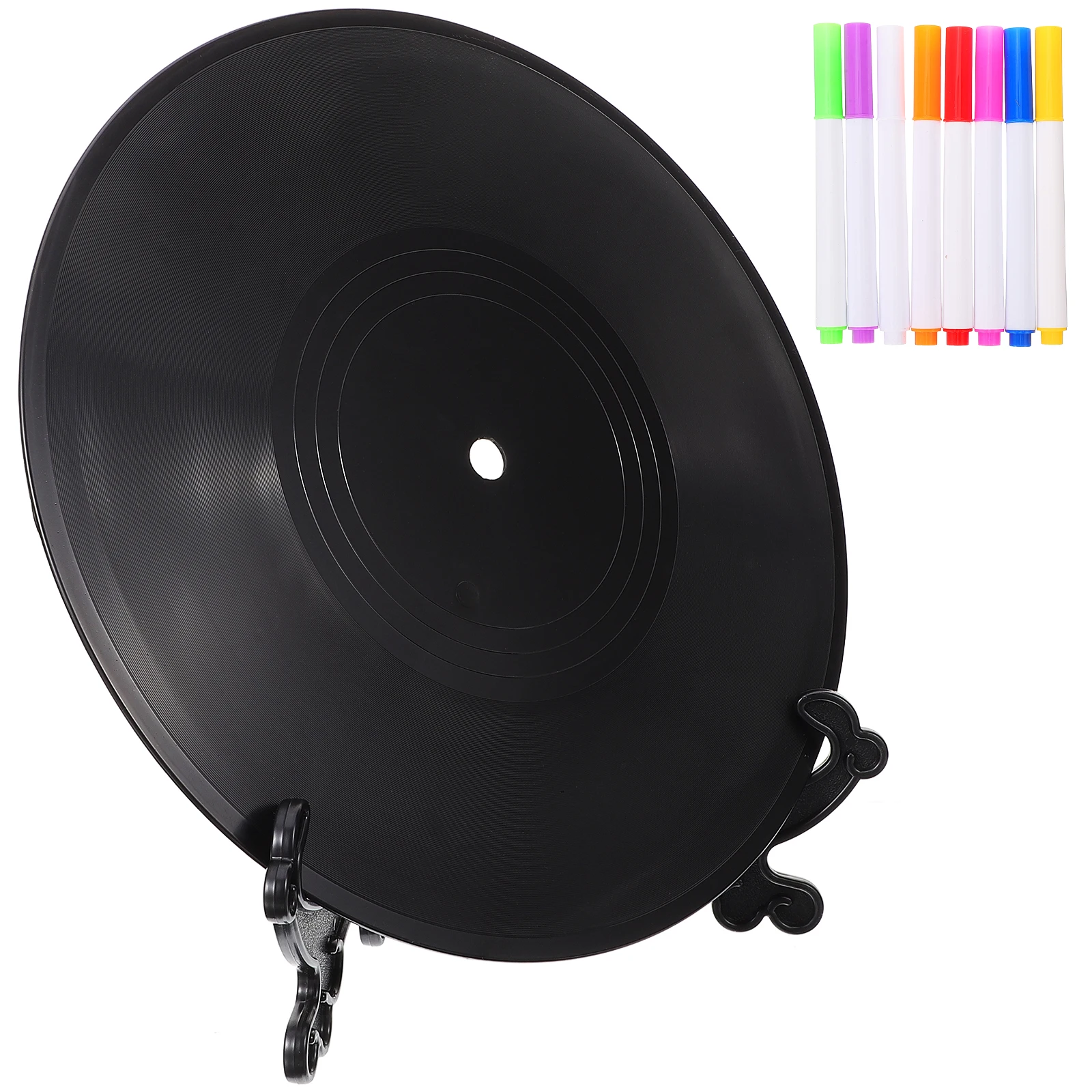 

DIY Simulated Vinyl Record nament Blank Plastic Records Decor Mount Table Display Graffiti Unfinished Reusable