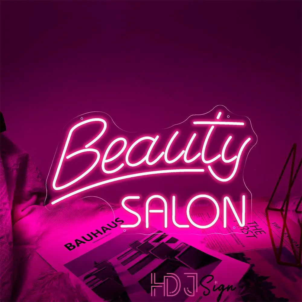 Salon Neon Light Sign USB Beauty Salon LED Neon Sign Nails Room Decoration Wall Hanging Neon Sign Light Up Sign For Shop