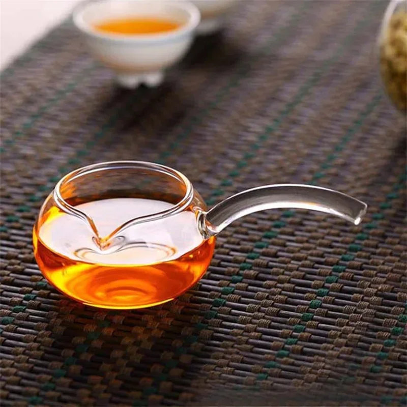 250ml Long Handle High Borosilicate Glass Fair Cup Teaware Heat-resistant Transparent Tea Dispenser Tea Ceremony Accessories
