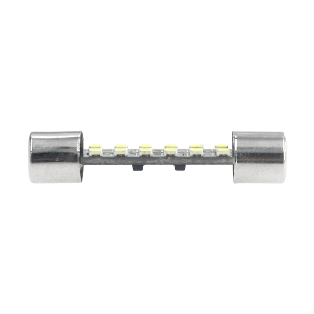 Lâmpadas LED para carro não polarizado, Festoon Dome Light, lâmpada do espelho de vaidade, âmbar, branco, 28mm, 31mm, 12 SMD, 6612F, 6614F, 2016, 10pcs