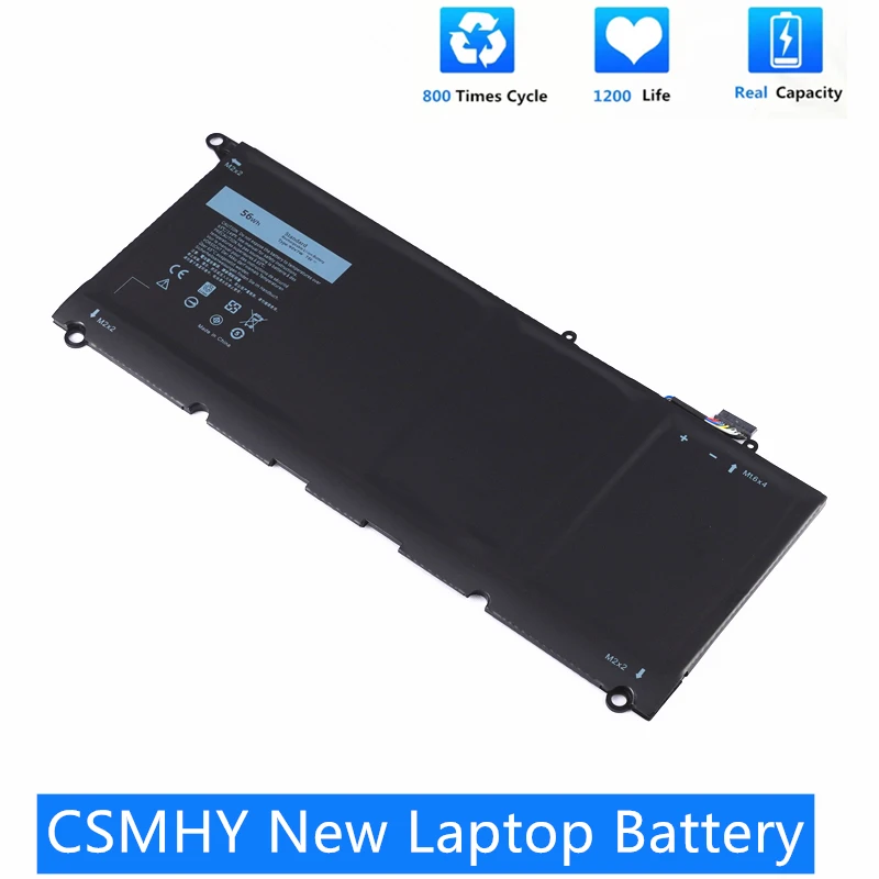 

CSMHY New 90V7W JHXPY JD25G 090V7W Laptop Battery For Dell XPS 13 9343 XPS13 9350 13D-9343 P54G 0N7T6 5K9CP RWT1R 0DRRP 56WH