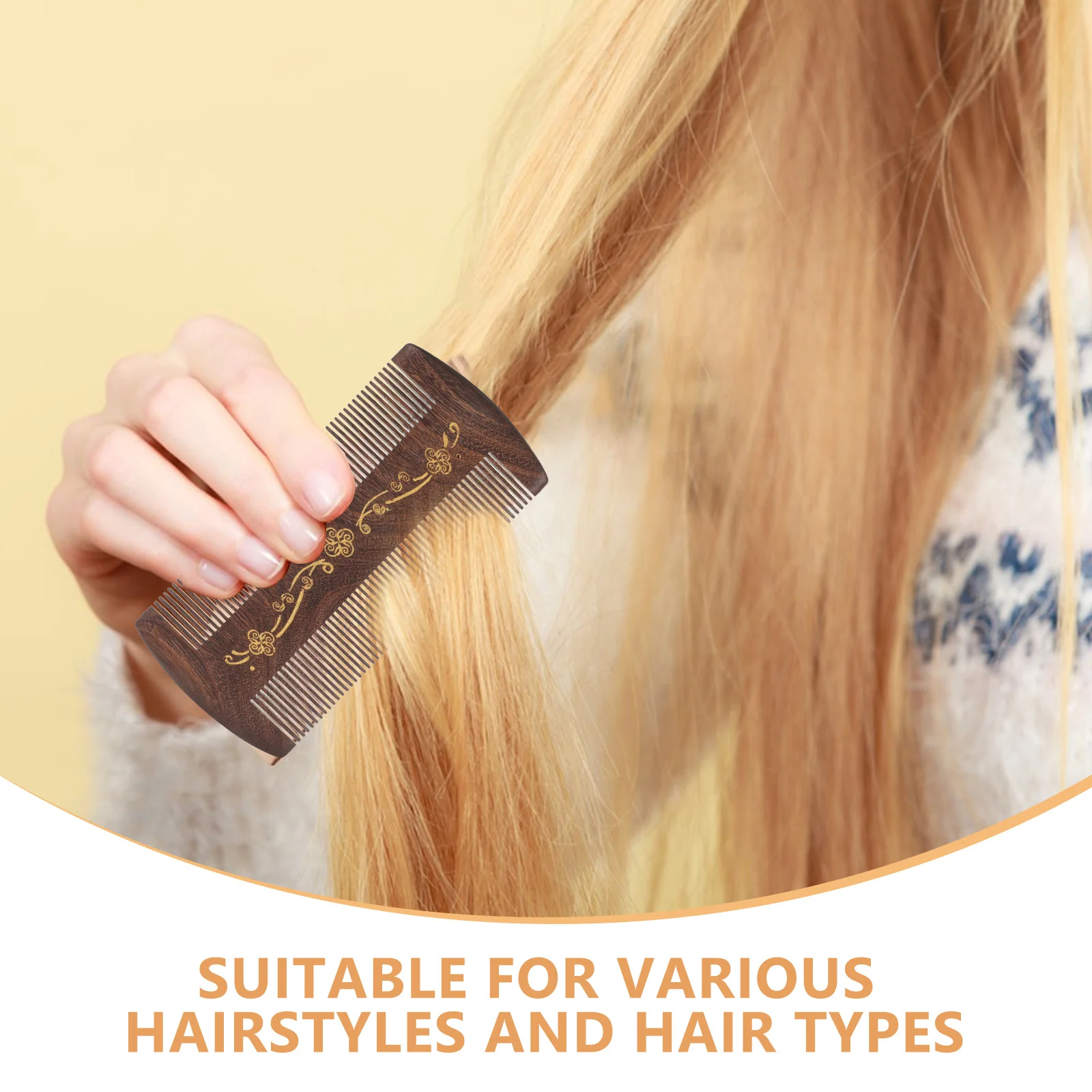 12 سنتيمتر إزالة القشرة الخشبية مشط غرامة الأسنان أداة تهذيب الأسنان للنساء الرجال الحيوانات الأليفة خشب الصندل البرغوث فروة الرأس الأنظف خمر المحمولة #4