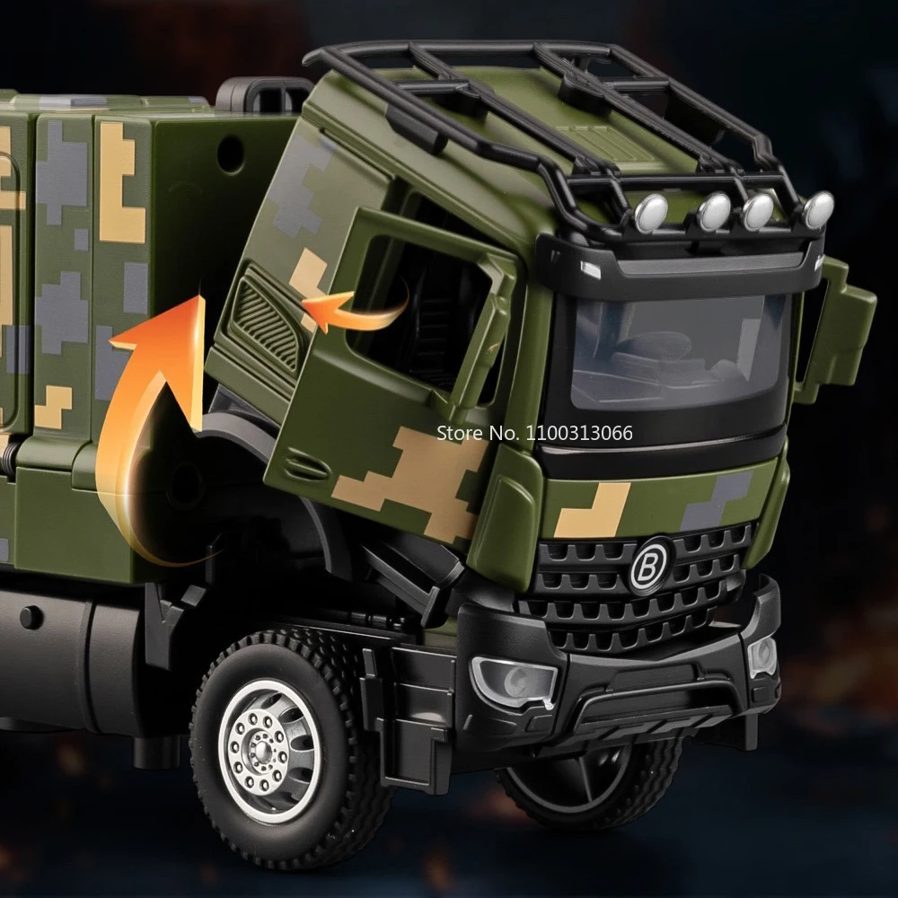 1:35 FL-10A modelos em miniatura carros brinquedos roda puxar para trás portas abertas míssil militar veículos transporte caminhão modelo decoração de casa