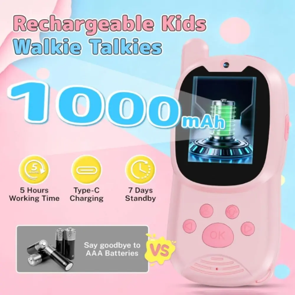 مع كاميرات أجهزة اتصال لاسلكية للفيديو قابلة لإعادة الشحن طويلة المدى 1000FT فيديو إنترفون هدية أجهزة اتصال لاسلكية بحجم قابل للتعديل