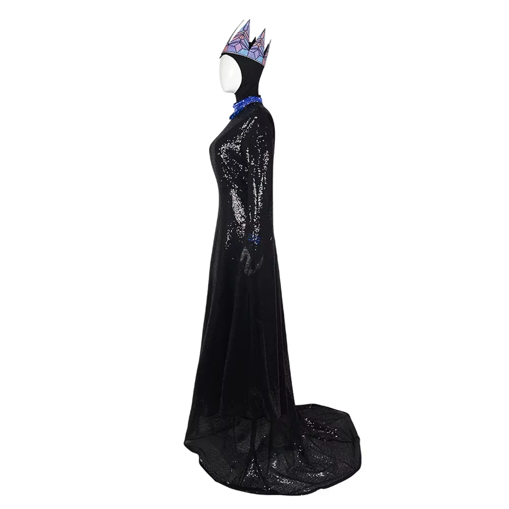 Evil Queen Cosplay Costume Movie Snow Whites Cosplay Outfit Fancy Dress Up Halloween Carnival Dresses Headwear Crown Suit view 4