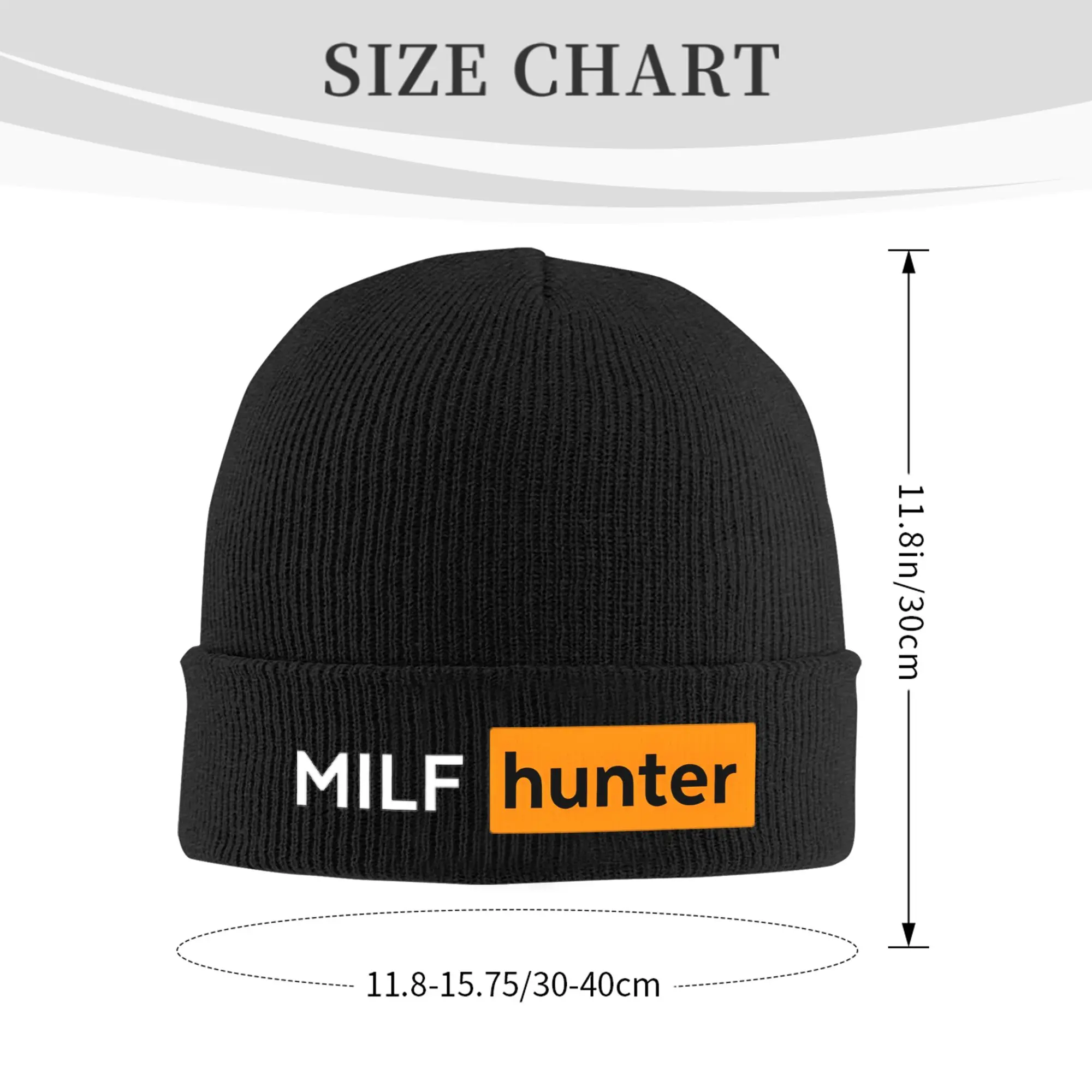 Milf Hunter Logo Bonnet Hats  Beanie Hats Autumn Knitted Hat Street Y2K Men Women Unisex Outdoor Sport Thermal Elastic Cap