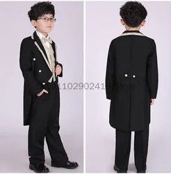 2023 New Arrival Boys' Formal Clothes Set Bowtie+Vest+Shirts+Tailcoat+Pants Children Blazers Suits Child Tuxedo Suit Wholesale