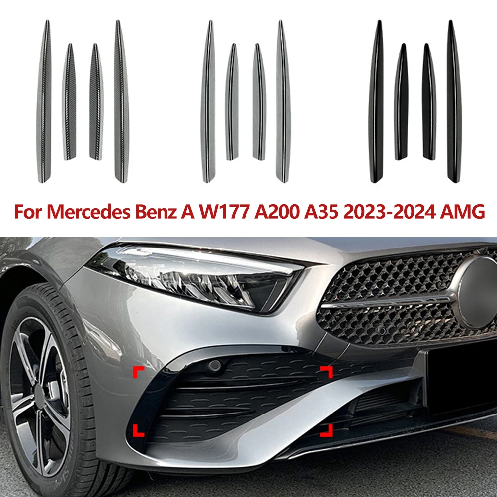 

For Mercedes Benz A W177 A200 A35 2023-2024 AMG Front Fog Lamp Decoration Strips Trim Cover Car Accessories