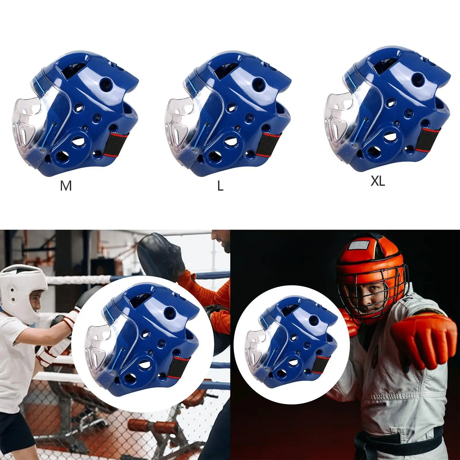 

Kids Boxing Headgear Head Guard Cushioning Portable Breathable Comfortable Face Cover Taekwondo Helmet for Kickboxing Grappling