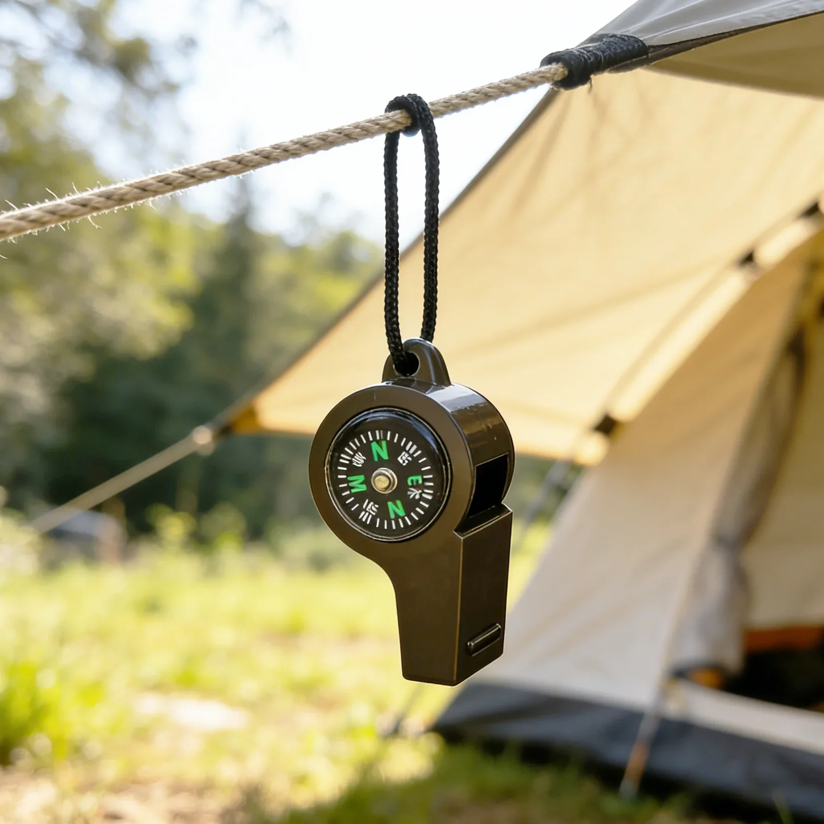 

Emergency Survival Whistle 3-in-1 Emergency Whistles with Compass Thermometer Loud Safety Whistle Lanyard for Outdoor Hiking edc