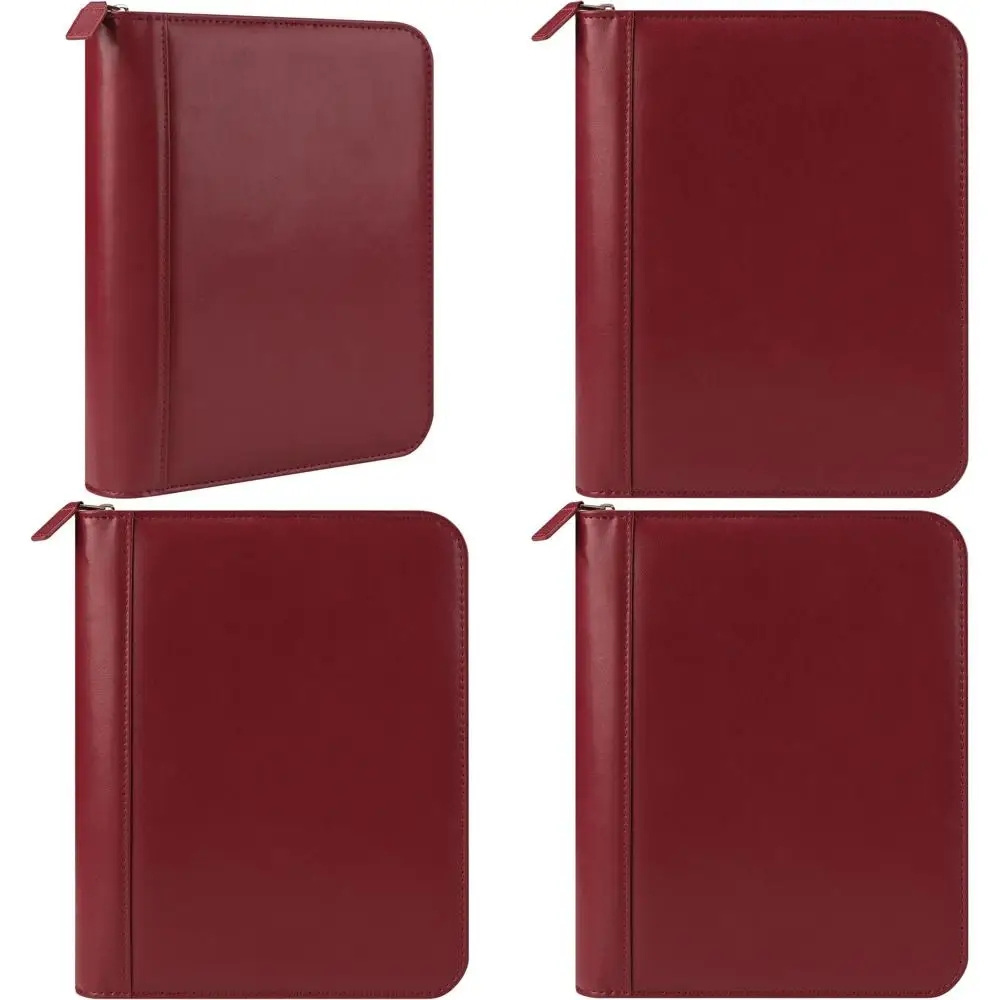 

Кожаный ежедневник с застежкой-молнией - Классический красный планировщик