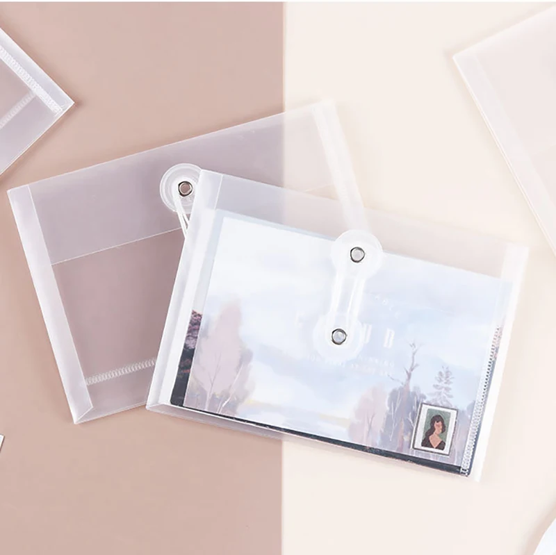 50pcs/lot 160x115mm A6 PP File Bags Transparent Waterproof Winding Archive bag Bill Hand Accounting Materials Storage Envelopes