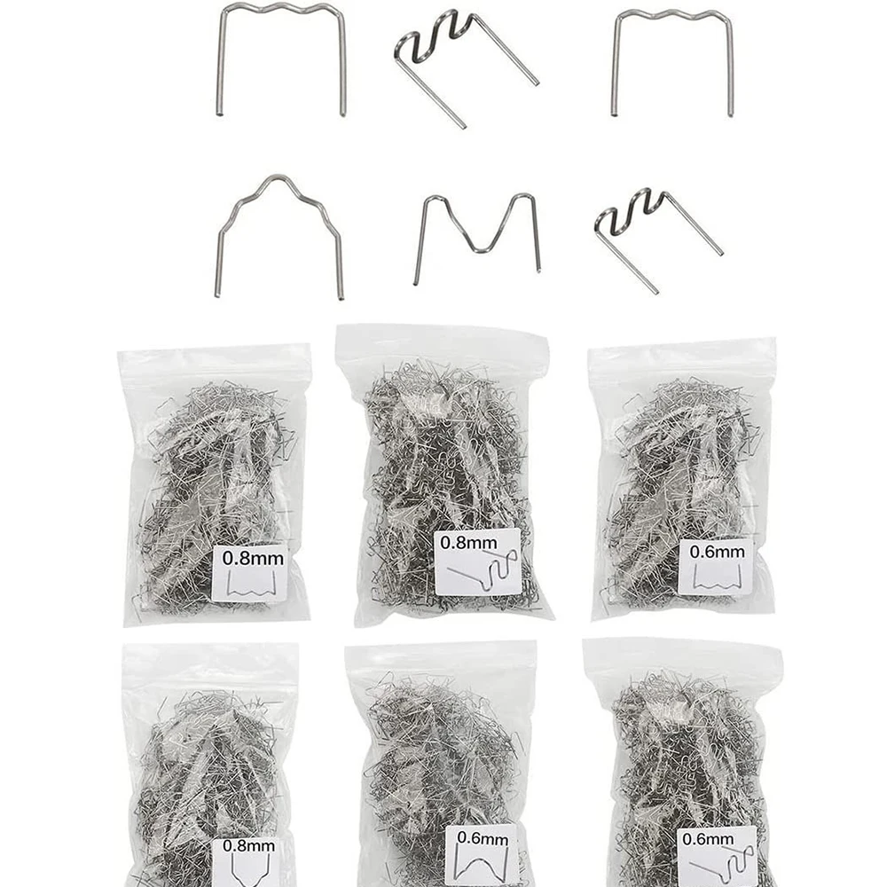 طقم لحام دباسة ساخنة - 100-1200 قطعة من الأظافر المموجة المقطوعة لإصلاح البلاستيك التلقائي ومصد السيارة وأزرار ملحومة #6