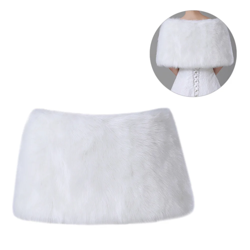

1 Piece Warm Bridal Shawl Elegant Acrylic Fiber Tippet for Winter Wedding Party Fashion Bride Wrap Cape Lightweight and Soft