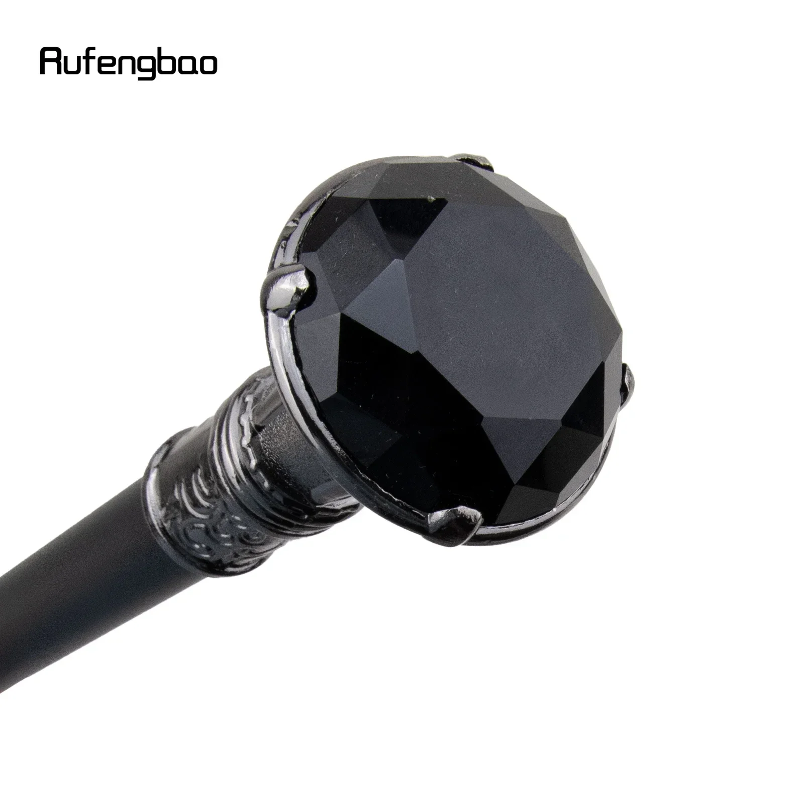 Black Diamond Type Silver Single Joint Walking Stick Decorative Cospaly Party Fashionable Walking Cane Halloween Crosier 93cm