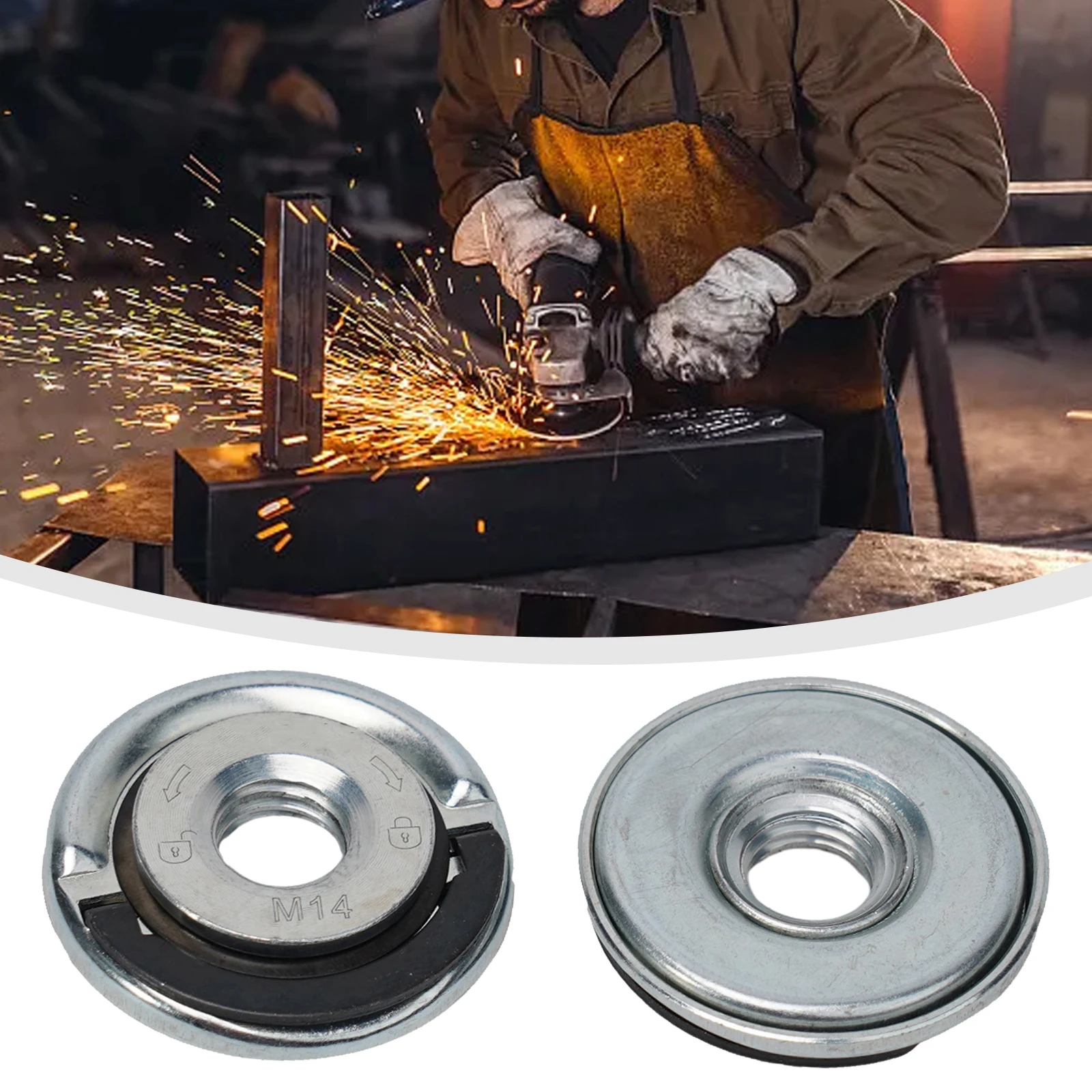 

2PCS Quick Release Flange Nut M-14 M10 Thread Angle Grinder Release Locking Nut Pressing Plate For Angle Grinder Clamping Flange
