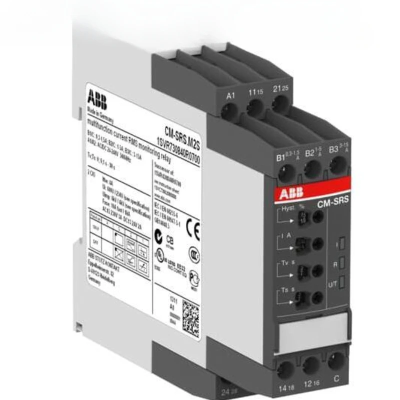 Single-phase current monitor CM-SRS. M2S, 2C/O, 0.3-15a, 24-240VAC/DC.