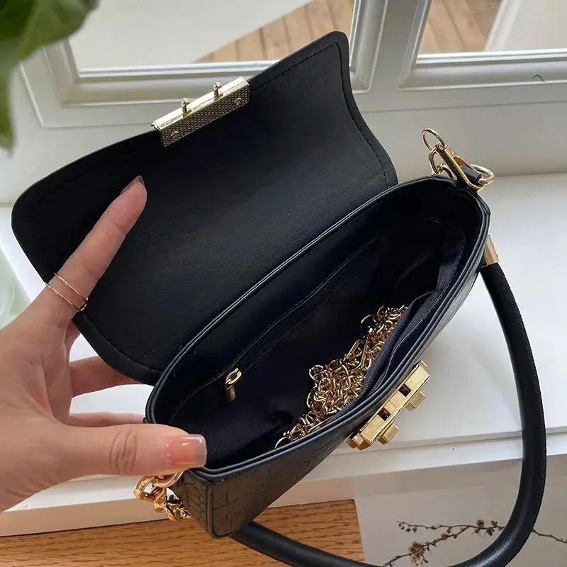 Popular Chain Korean Fashion Casual Shoulder Bag Fashion Stone Pattern Crossbody Small Square Bag