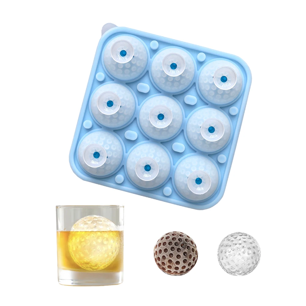 뚜껑이 있는 9캐비티 골프 공 아이스 하키 실리콘 몰드 - Ice Mold Sphere 리뷰 및 가격