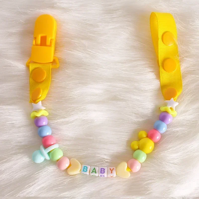 Baby Pacifier Clip Nipple Chain Colourful Beads Dummy Clip Baby Soother Holder BPA Free for Teether Nipples Dental Care