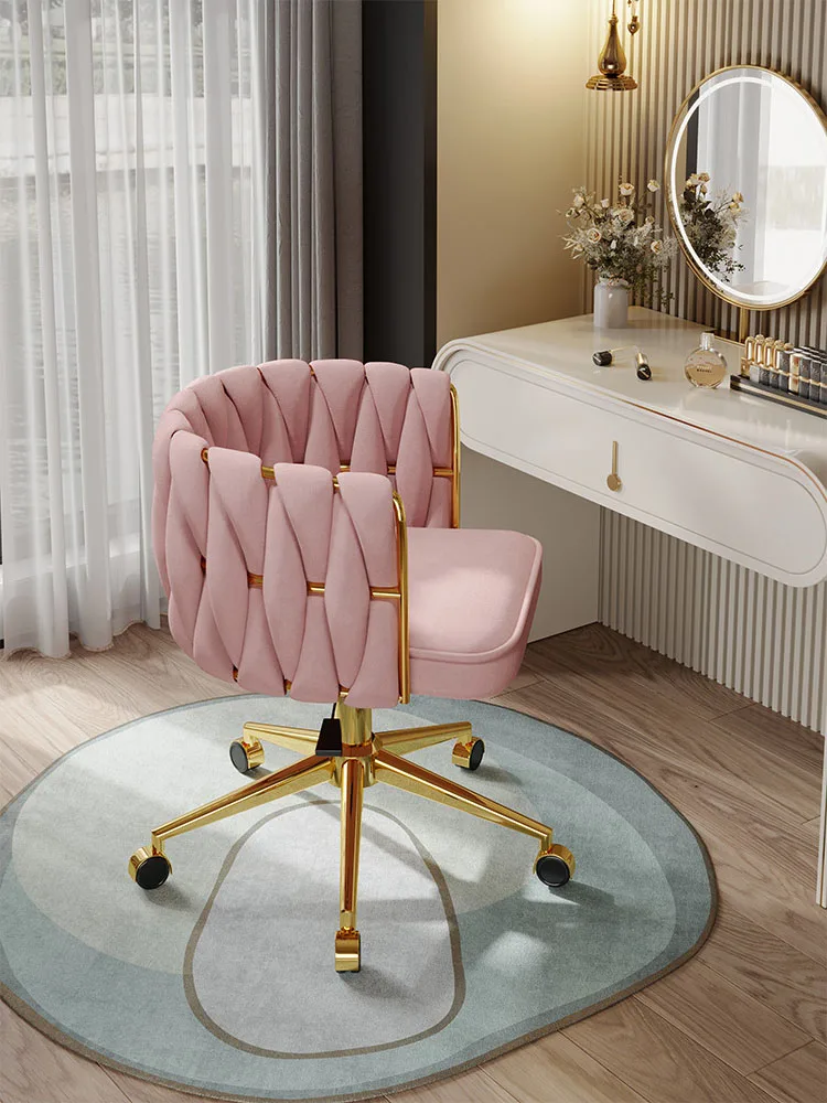 Nordic Rotating Armchair with Backrest,Dressing Stool,Makeup Chairs,Bedroom Furniture,Home and Living Room,Customized