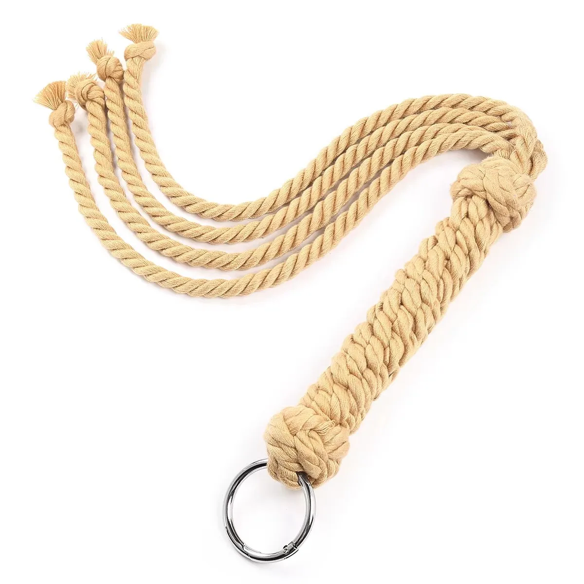 58CM Nylon Rope Bull Whip Cow Hide Horse whip for Horse Training Crop Whip Detachable Metal Ring