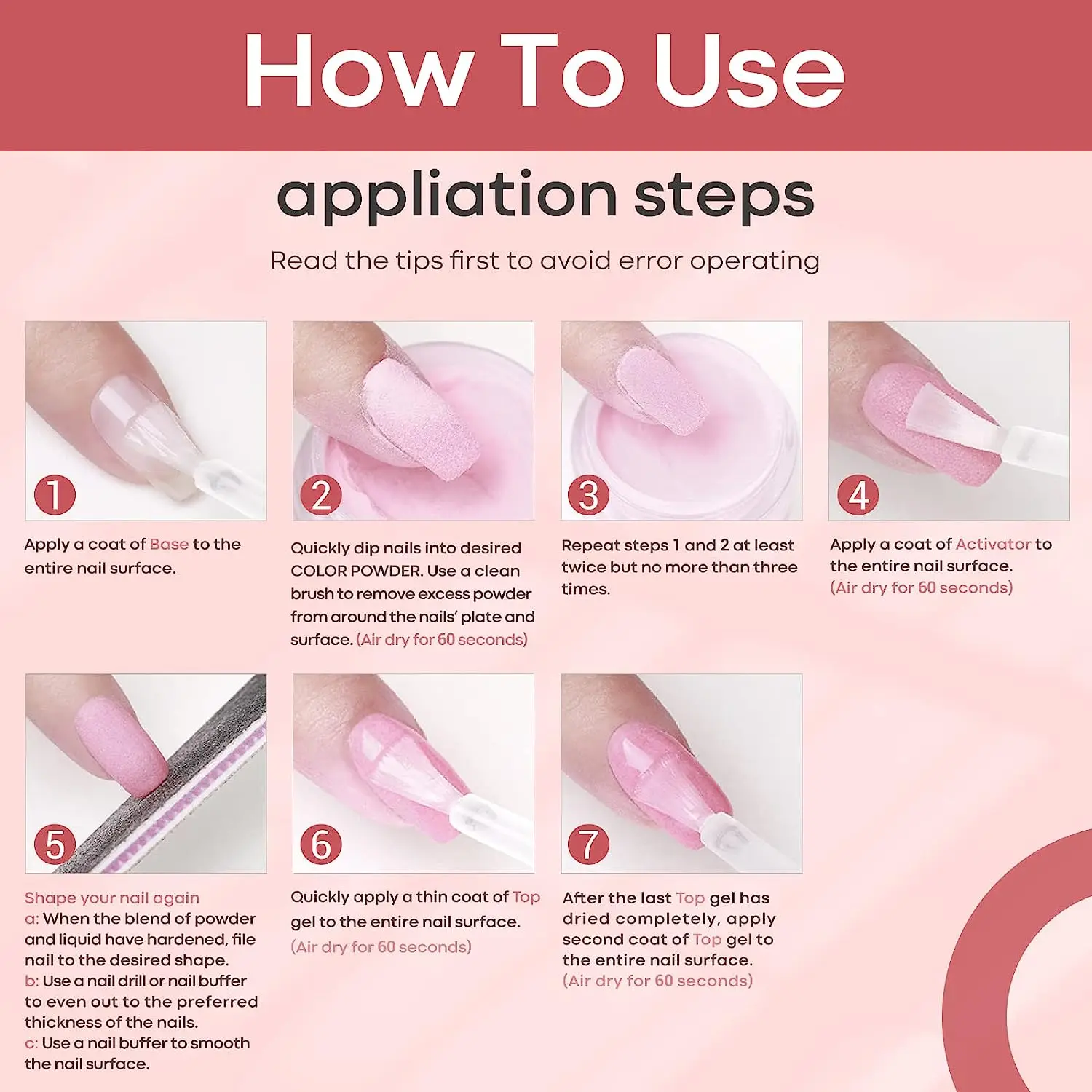 قاعدة مسحوق غمس 2 في 1 ومعطف علوي مع منشط - مجموعة أظافر سريعة الجفاف وعديمة الرائحة لتقليم الأظافر بنفسك، 0.5 أونصة لكل منهما، هدية مثالية لـ #6