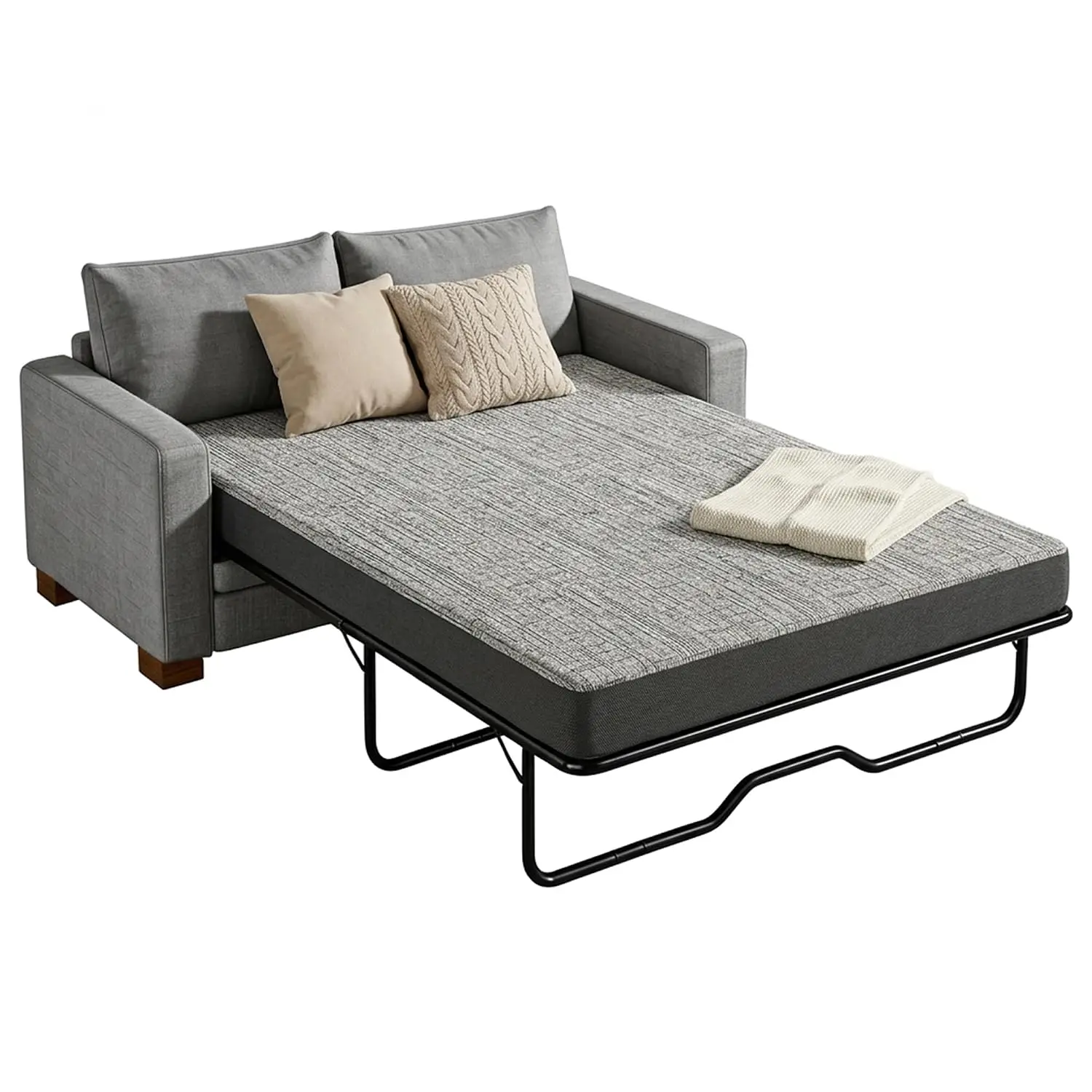 Queen Sofa Bed Mattress 4 Inch Gel Memory Foam Washable Cover Non-Slip Base Cooling Apartment RV 72
