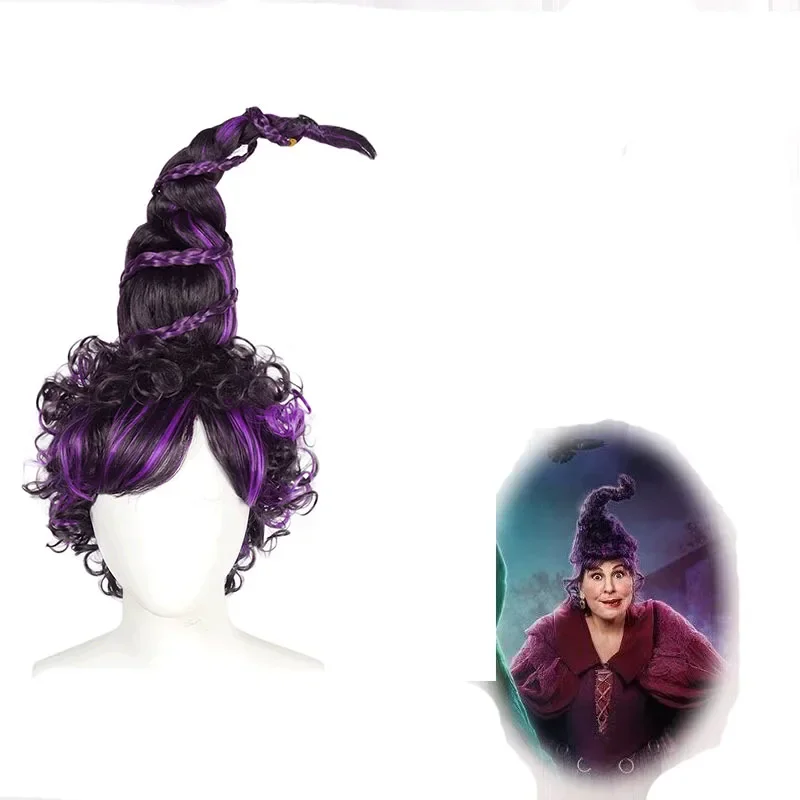 Peluca de Cosplay de Hocus Pocus 2 Mary Sanderson para mujer, 40cm de largo, disfraz de bruja, accesorios de disfraces para fiesta de Carnaval y Halloween