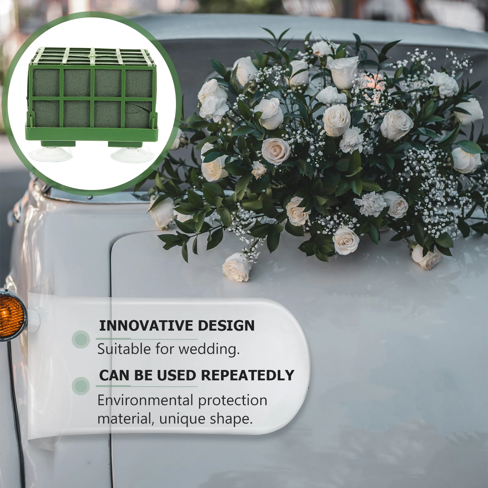 

2 pcs Flower Arrangement Suction Cups Wedding Car Decor Diy Accessories Plastic Suckers For Birthday Party Anniversary