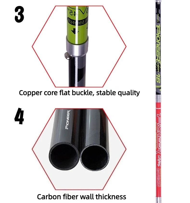 Folding Trekking Poles Carbon Fiber 5 Section Ultralight Hiking Sticks for Trail Walking Climbing Stick Mountaineering With Bag