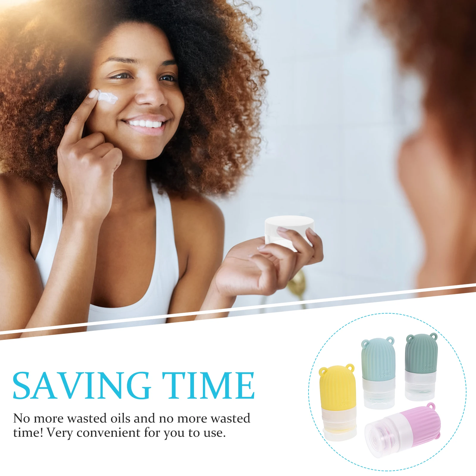 

4Pcs 30ml Silicone Travel Bottles Squeezable Refillable Containers Sturdy Lightweight for Toiletries Travel Bottles