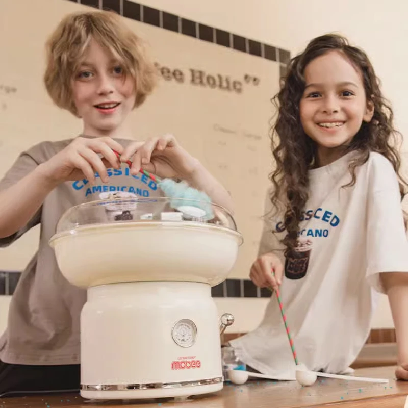 آلة حلوى القطن الأوتوماتيكية بالكامل للأطفال ، آلة صغيرة منزلية سهلة الاستخدام ، لون كشك تجاري