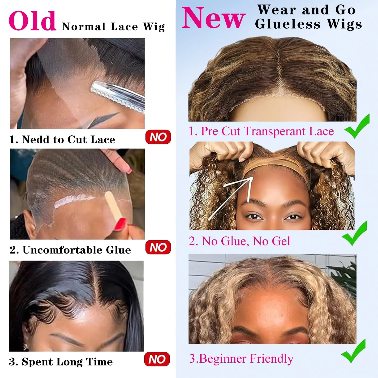 Highlight Glueless Wigs Ombre 4/27 Honey Blonde Bob Wig 14 Inch Short Curly Human Hair Wigs For Women 4x4 Lace Closure Wigs