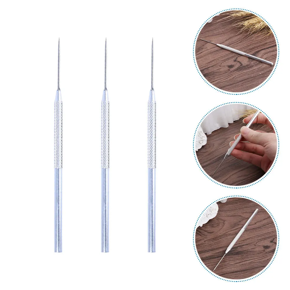 

3pcs Punch Carving Tools Set Lightweight Portable Pottery Supplies Polymer Sculpting Aluminum Clay Modeling Tools Needles