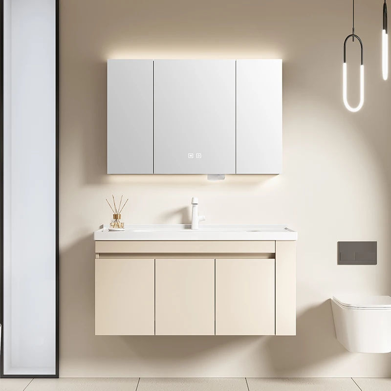 

Hotel Home Bathroom Vanity Set with Smart Mirror Wall Hanging Wooden Modern Bathroom Cabinet