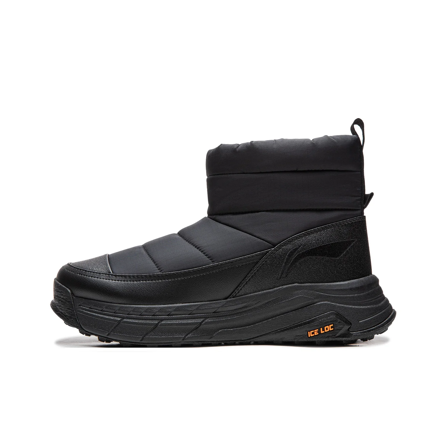 Li Ning Zhong Rong LITE Abrasion Resistant Cushioning Slip Resistant Short Snow Boots Men's Black AGLV285-1