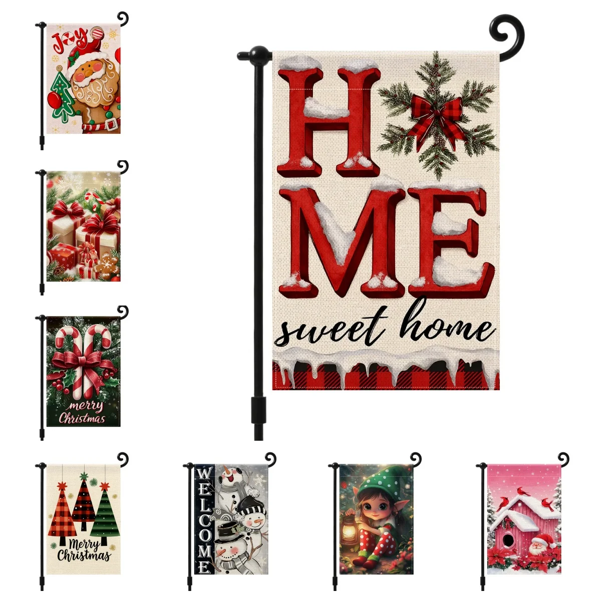 Christmas gingerbread manGarden Flag 12x18 Inch Double Sided for Courtyard Outdoor Welcome Flag Decoration (Excluding flagpole)